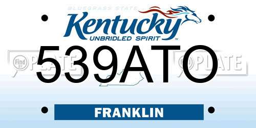 539ATO Kentucky License Plate