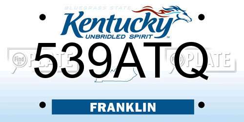539ATQ Kentucky License Plate