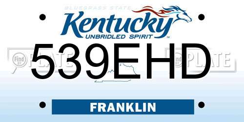 539EHD Kentucky License Plate