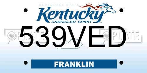 539VED Kentucky License Plate