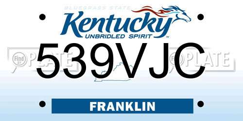 539VJC Kentucky License Plate