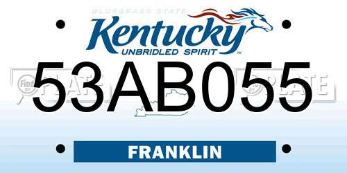 53AB055 Kentucky License Plate