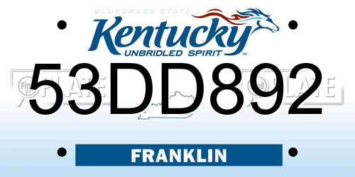 53DD892 Kentucky License Plate