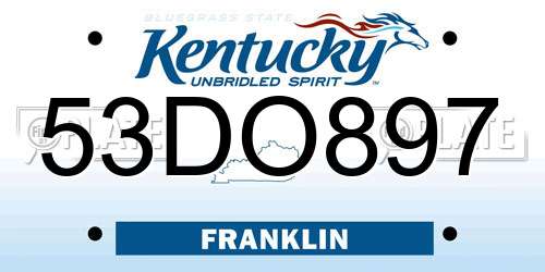 53DO897 Kentucky License Plate