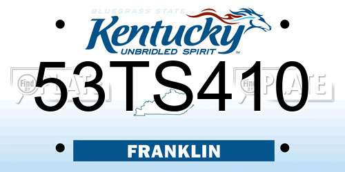 53TS410 Kentucky License Plate