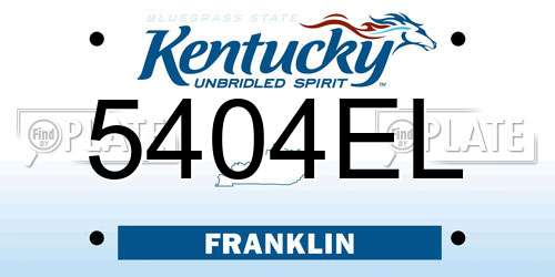 5404EL Kentucky License Plate