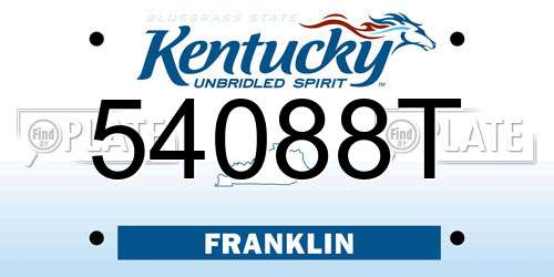 54088T Kentucky License Plate