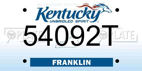 54092T Kentucky License Plate