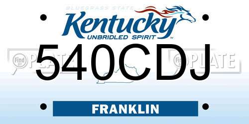 540CDJ Kentucky License Plate