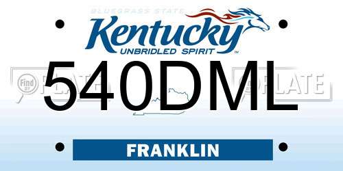 540DML Kentucky License Plate