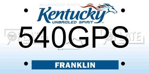 540GPS Kentucky License Plate
