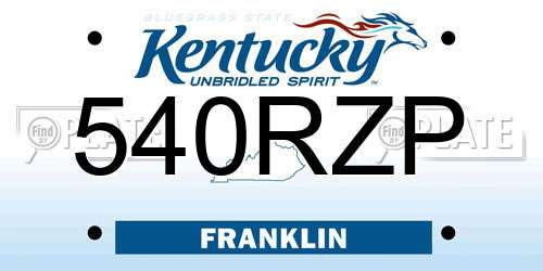 540RZP Kentucky License Plate