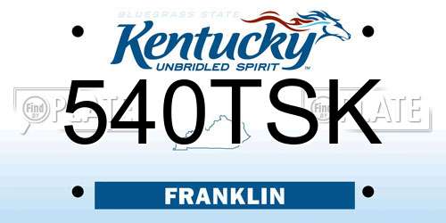 540TSK Kentucky License Plate