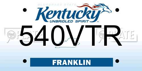 540VTR Kentucky License Plate
