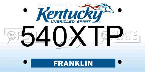 540XTP Kentucky License Plate