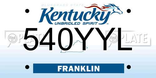 540YYL Kentucky License Plate