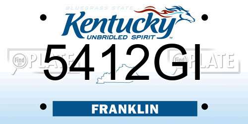5412GI Kentucky License Plate