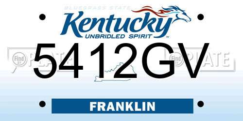 5412GV Kentucky License Plate