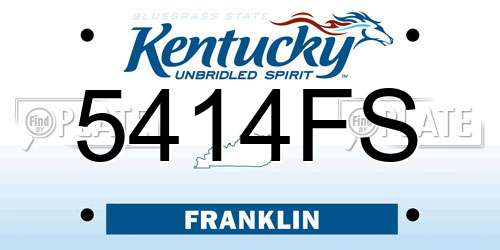 5414FS Kentucky License Plate