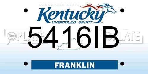 5416IB Kentucky License Plate