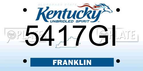 5417GI Kentucky License Plate