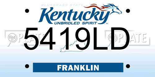 5419LD Kentucky License Plate