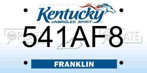 541AF8 Kentucky License Plate