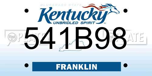 541B98 Kentucky License Plate