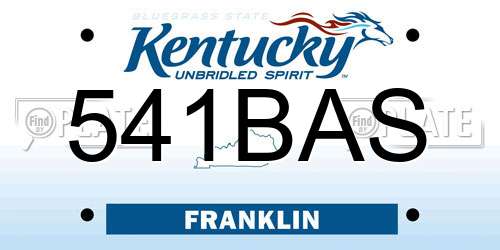 541BAS Kentucky License Plate