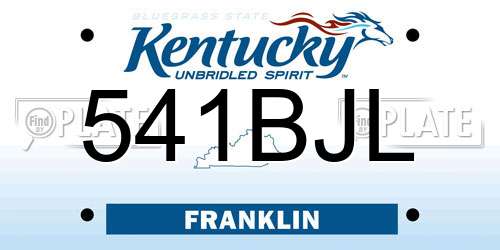 541BJL Kentucky License Plate