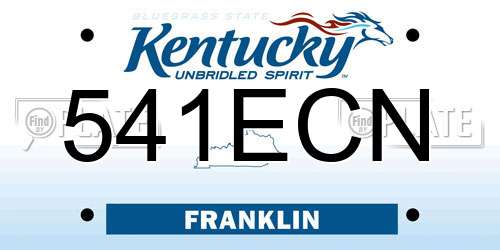 541ECN Kentucky License Plate