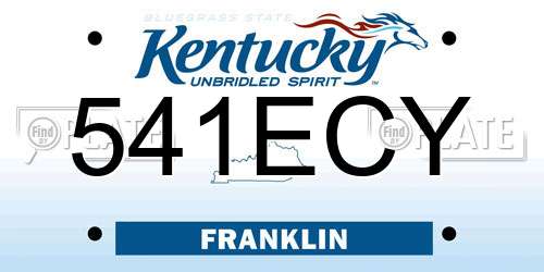 541ECY Kentucky License Plate