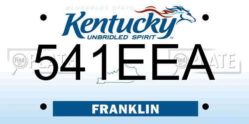 541EEA Kentucky License Plate