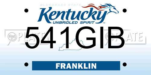 541GIB Kentucky License Plate