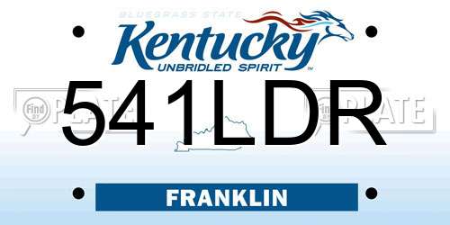 541LDR Kentucky License Plate