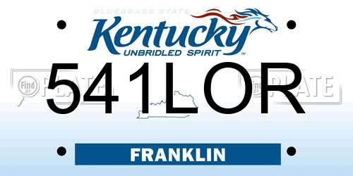 541LOR Kentucky License Plate
