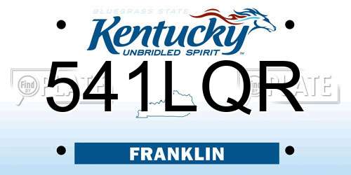 541LQR Kentucky License Plate