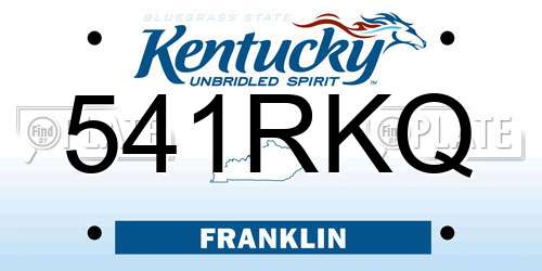 541RKQ Kentucky License Plate