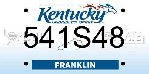 541S48 Kentucky License Plate