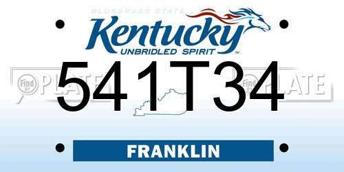 541T34 Kentucky License Plate