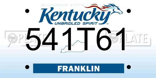 541T61 Kentucky License Plate