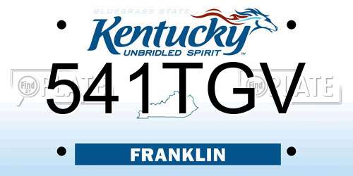 541TGV Kentucky License Plate