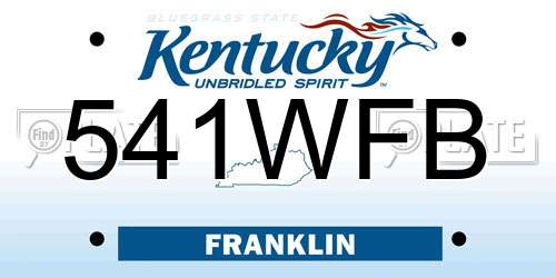 541WFB Kentucky License Plate