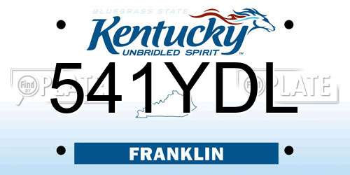 541YDL Kentucky License Plate