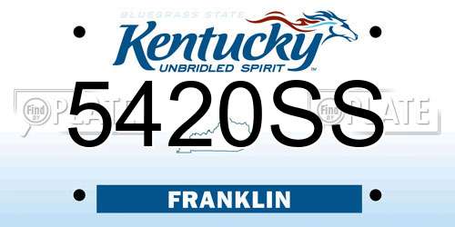 5420SS Kentucky License Plate