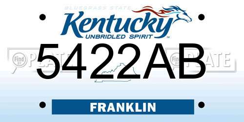 5422AB Kentucky License Plate