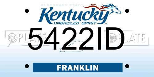 5422ID Kentucky License Plate
