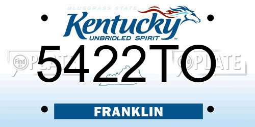 5422TO Kentucky License Plate
