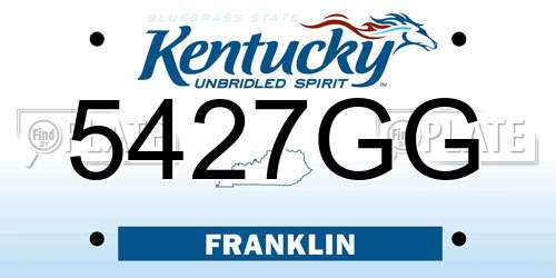 5427GG Kentucky License Plate