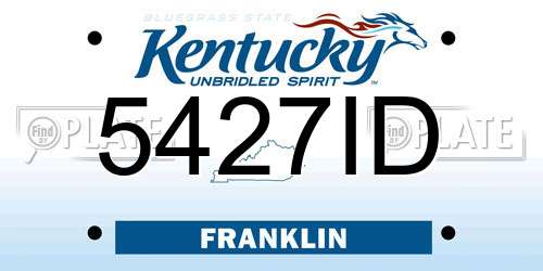 5427ID Kentucky License Plate
